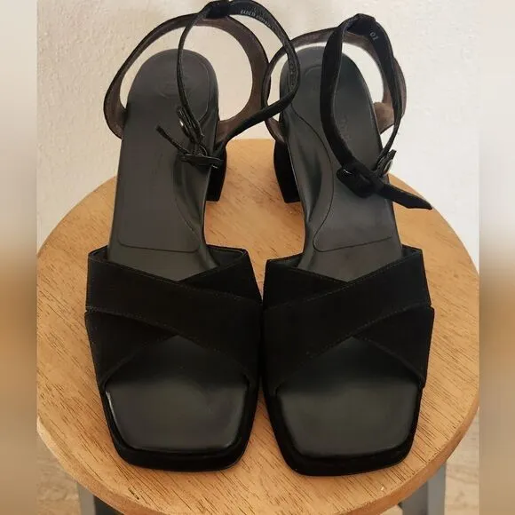 Paul Green Roxy Strappy Sandals in Black Velvet Size US 10