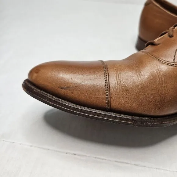 Paul Stuart Cap Toe Oxford Dress Shoes Tan Cognac Mens Size 10 Wedding 143-42512