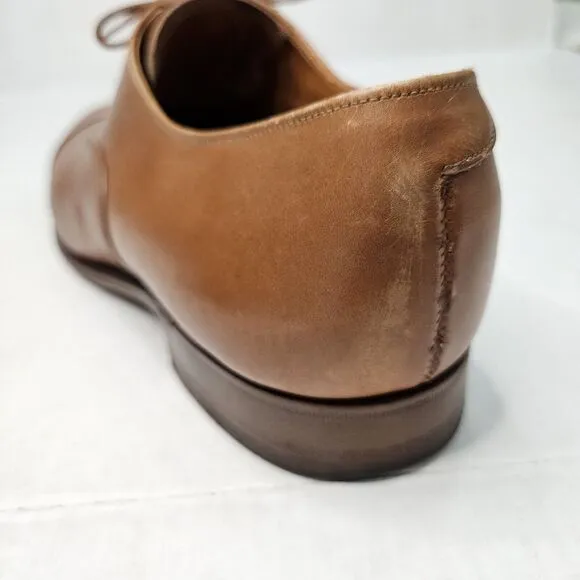 Paul Stuart Cap Toe Oxford Dress Shoes Tan Cognac Mens Size 10 Wedding 143-42512