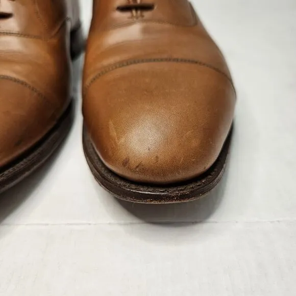 Paul Stuart Cap Toe Oxford Dress Shoes Tan Cognac Mens Size 10 Wedding 143-42512