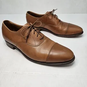 Paul Stuart Cap Toe Oxford Dress Shoes Tan Cognac Mens Size 10 Wedding 143-42512