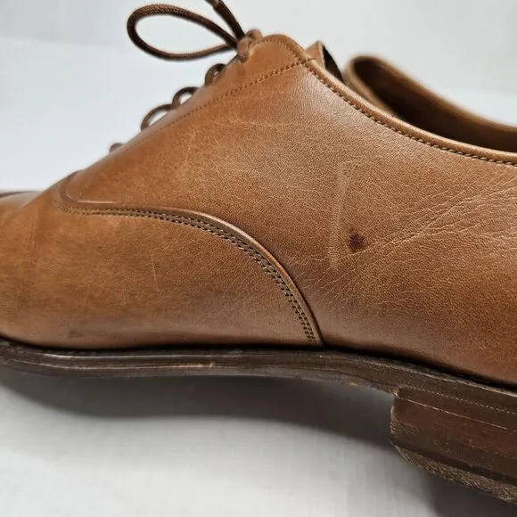 Paul Stuart Cap Toe Oxford Dress Shoes Tan Cognac Mens Size 10 Wedding 143-42512