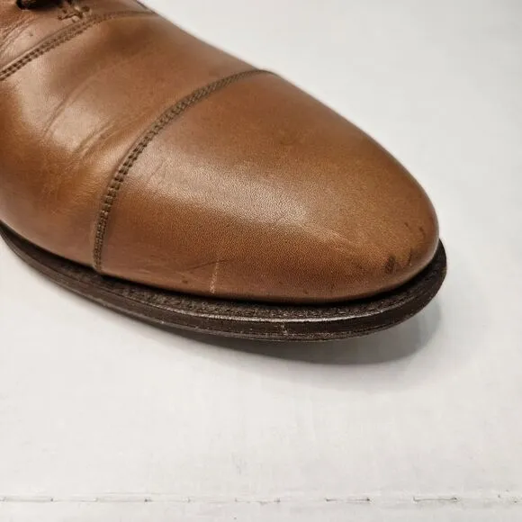 Paul Stuart Cap Toe Oxford Dress Shoes Tan Cognac Mens Size 10 Wedding 143-42512
