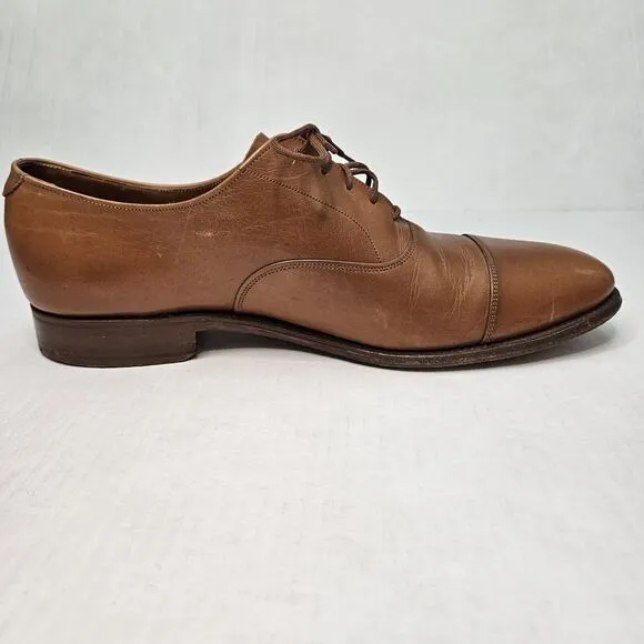 Paul Stuart Cap Toe Oxford Dress Shoes Tan Cognac Mens Size 10 Wedding 143-42512