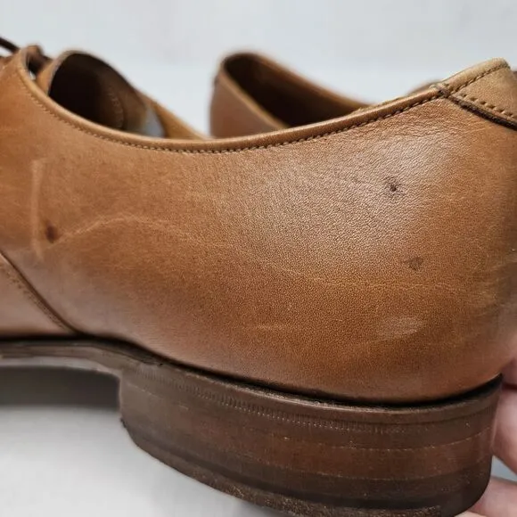 Paul Stuart Cap Toe Oxford Dress Shoes Tan Cognac Mens Size 10 Wedding 143-42512