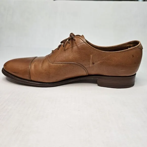 Paul Stuart Cap Toe Oxford Dress Shoes Tan Cognac Mens Size 10 Wedding 143-42512