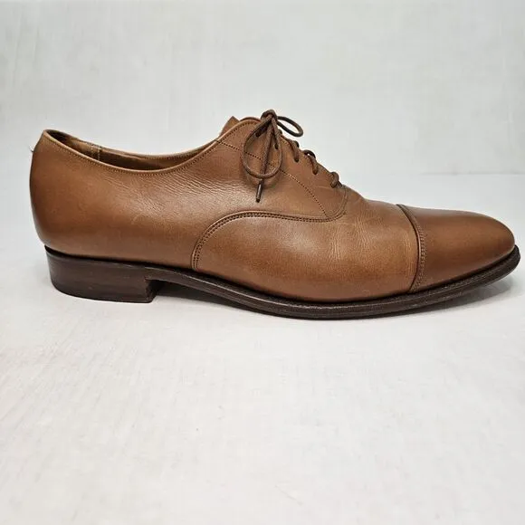 Paul Stuart Cap Toe Oxford Dress Shoes Tan Cognac Mens Size 10 Wedding 143-42512
