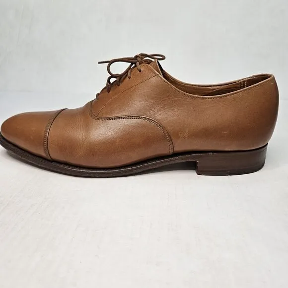 Paul Stuart Cap Toe Oxford Dress Shoes Tan Cognac Mens Size 10 Wedding 143-42512