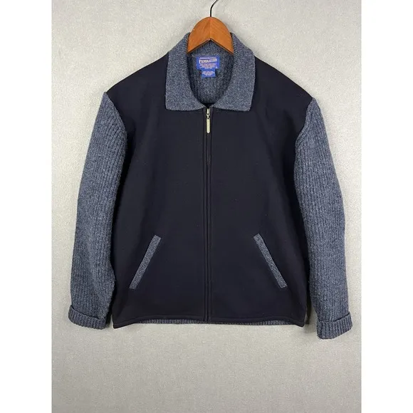 Pendleton Zip Up 100% Wool Men's Zip Up‎ Cardigan Sweater Shirt Size Large