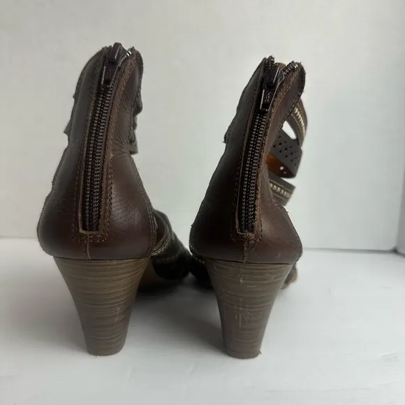 Pikolinos Maracaibo Gladiator Sandals Cognac Tan Leather Cut Out 39 / 8.5 - 9