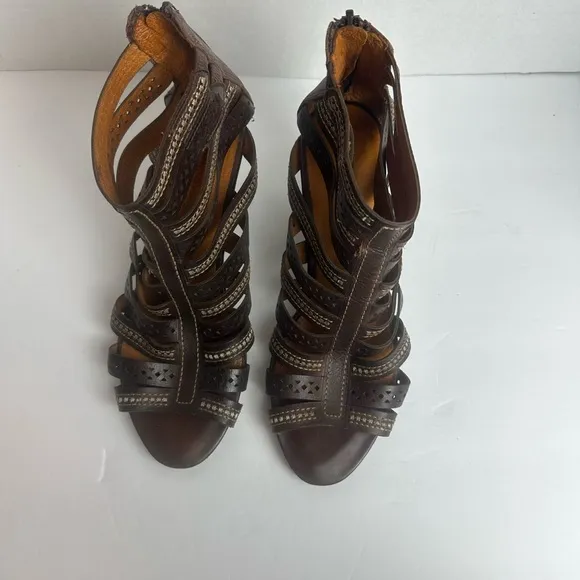Pikolinos Maracaibo Gladiator Sandals Cognac Tan Leather Cut Out 39 / 8.5 - 9