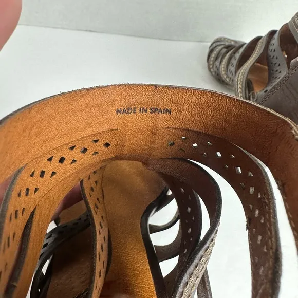 Pikolinos Maracaibo Gladiator Sandals Cognac Tan Leather Cut Out 39 / 8.5 - 9