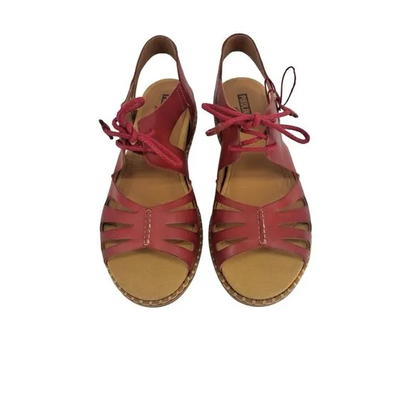 Pikolinos Marazul Strappy Lace Up Sandals Coral Womens 38 (US 7.5 8) New