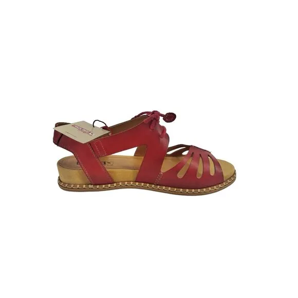 Pikolinos Marazul Strappy Lace Up Sandals Coral Womens 38 (US 7.5 8) New