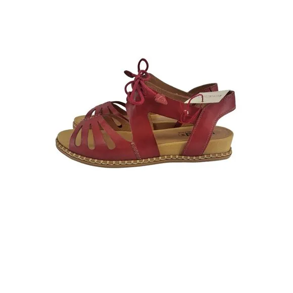 Pikolinos Marazul Strappy Lace Up Sandals Coral Womens 38 (US 7.5 8) New