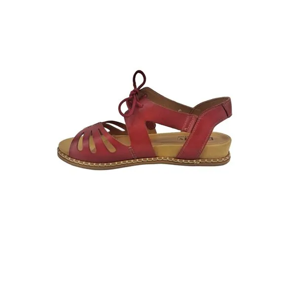 Pikolinos Marazul Strappy Lace Up Sandals Coral Womens 38 (US 7.5 8) New
