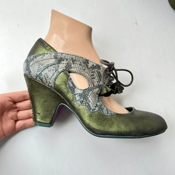 Poetic Licence &quot;Barbie Girl&quot; Green Lace-Up Heels, EU 39.5 / US 8.5
