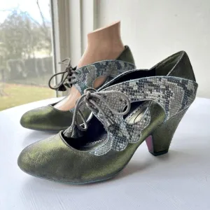 Poetic Licence &quot;Barbie Girl&quot; Green Lace-Up Heels, EU 39.5 / US 8.5