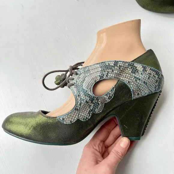 Poetic Licence &quot;Barbie Girl&quot; Green Lace-Up Heels, EU 39.5 / US 8.5