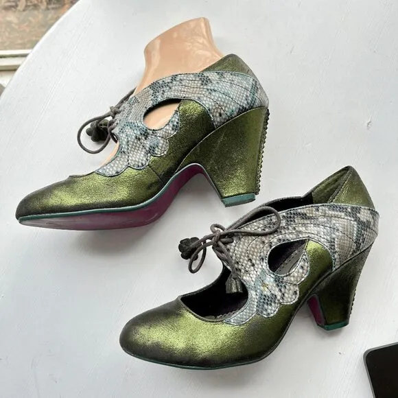 Poetic Licence &quot;Barbie Girl&quot; Green Lace-Up Heels, EU 39.5 / US 8.5
