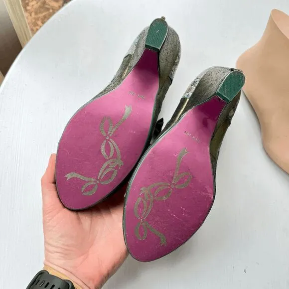 Poetic Licence &quot;Barbie Girl&quot; Green Lace-Up Heels, EU 39.5 / US 8.5