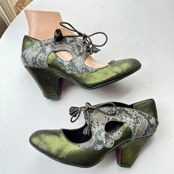 Poetic Licence &quot;Barbie Girl&quot; Green Lace-Up Heels, EU 39.5 / US 8.5