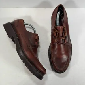 Polo By Ralph Lauren Brown Leather Lace Up Loafer Shoes Men Size 11D