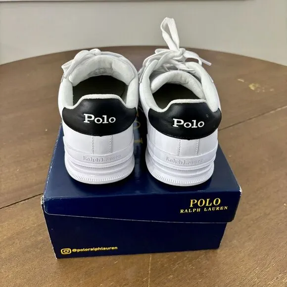 Polo Ralph Lauren Men’s Size 8.5 White Heritage Court II Leather Sneakers Tennis