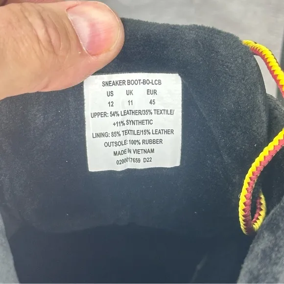 Polo Ralph Lauren Shrunken Sneaker Boots‎ Men's Black Nubuck Ankle Size 12 NWOB