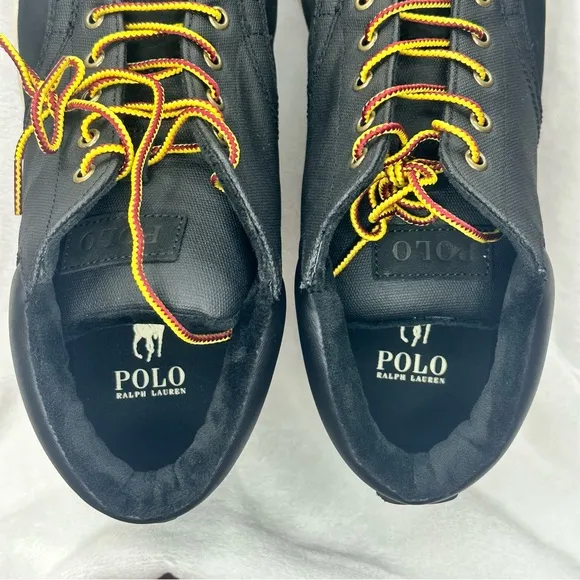 Polo Ralph Lauren Shrunken Sneaker Boots‎ Men's Black Nubuck Ankle Size 12 NWOB