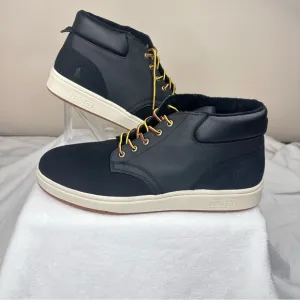 Polo Ralph Lauren Shrunken Sneaker Boots‎ Men's Black Nubuck Ankle Size 12 NWOB