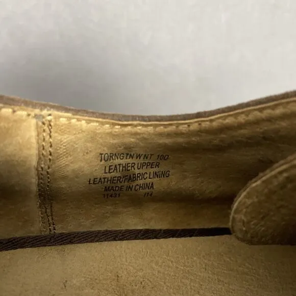 Polo Ralph Lauren Suede Oxford Wingtips Men Tan 10D Preppy Brogue