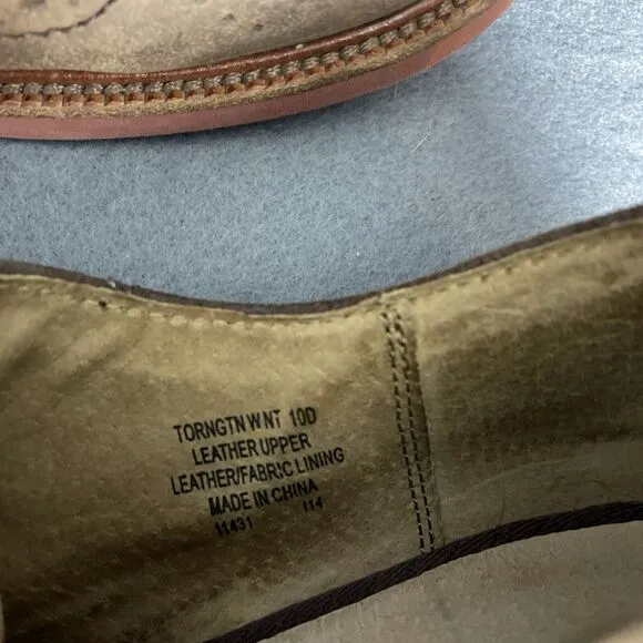 Polo Ralph Lauren Suede Oxford Wingtips Men Tan 10D Preppy Brogue