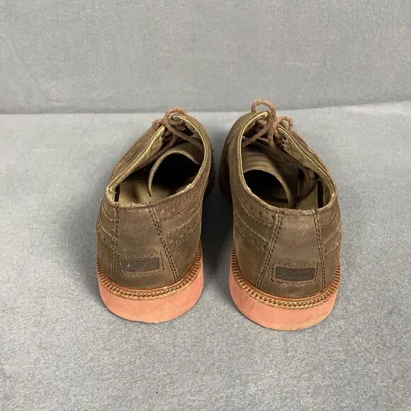Polo Ralph Lauren Suede Oxford Wingtips Men Tan 10D Preppy Brogue
