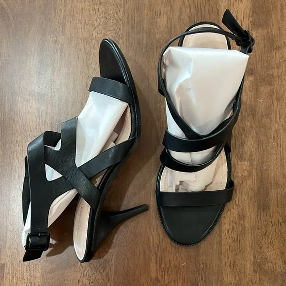 Pour La Victoire Sandals Sz 9 3.5” Heels Strappy Buttery soft Leather Open Toe