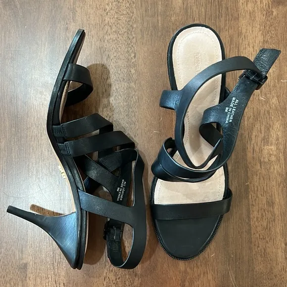 Pour La Victoire Sandals Sz 9 3.5” Heels Strappy Buttery soft Leather Open Toe