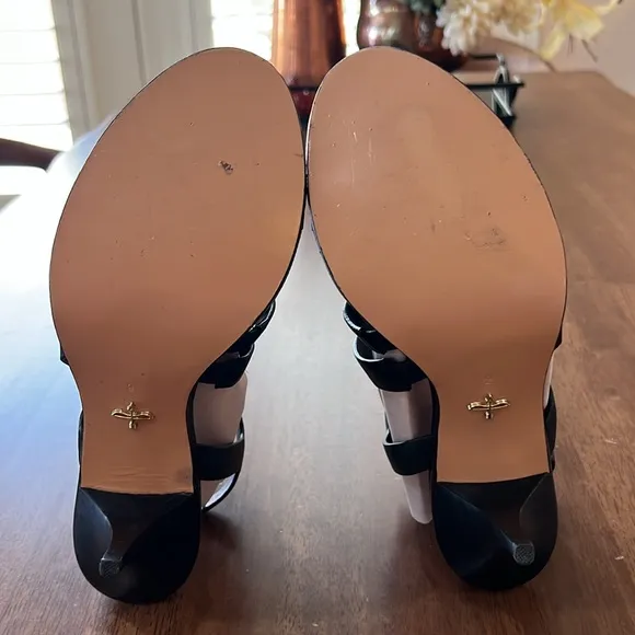 Pour La Victoire Sandals Sz 9 3.5” Heels Strappy Buttery soft Leather Open Toe