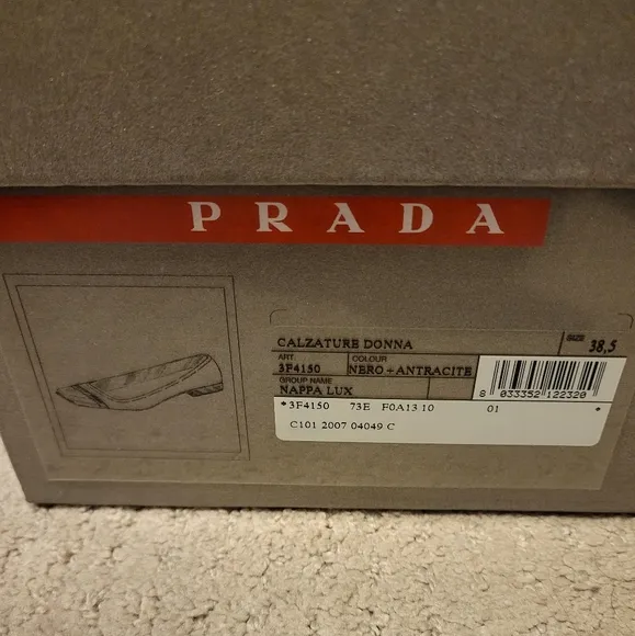 Prada Black and Silver Women's Shoes