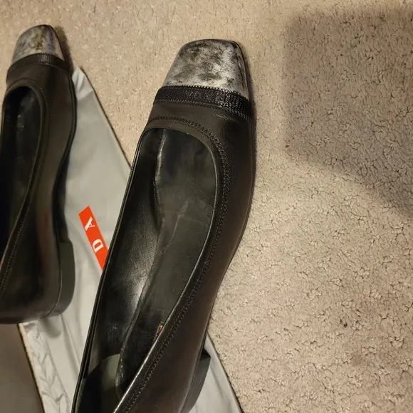 Prada Black and Silver Women's Shoes