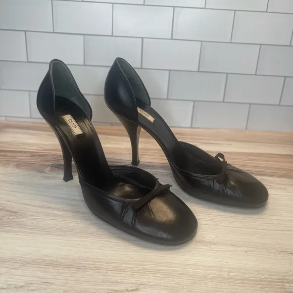 Prada bow tie Black Women's Heels