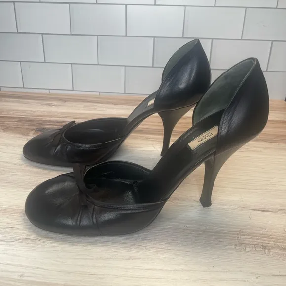 Prada bow tie Black Women's Heels