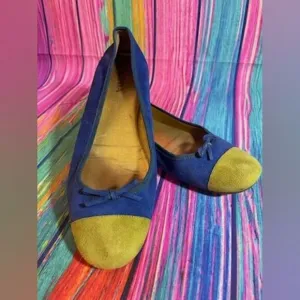 PRADA Green and Blue Suede Flats SIZE US 8 EU 38