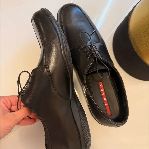 Prada Men's Black Leather Shoes