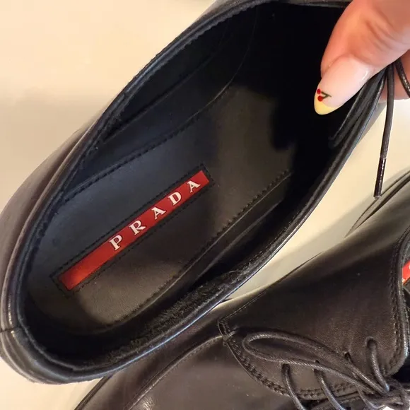 Prada Men's Black Leather Shoes