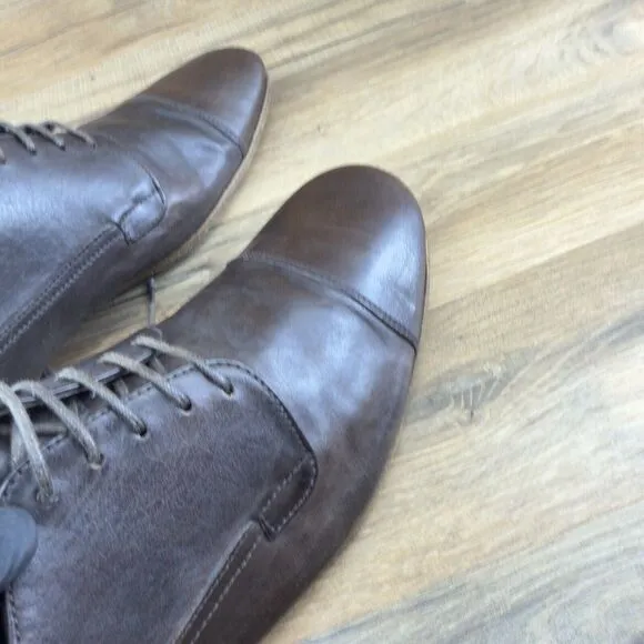 Prada Oxford Dress Shoes US 10 Leather Lace Men's Brown Wingtip
