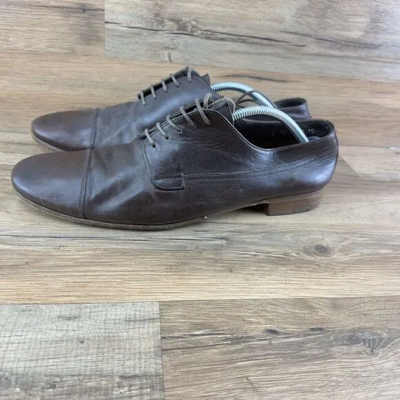 Prada Oxford Dress Shoes US 10 Leather Lace Men's Brown Wingtip