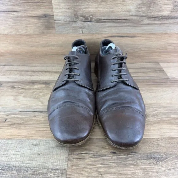 Prada Oxford Dress Shoes US 10 Leather Lace Men's Brown Wingtip