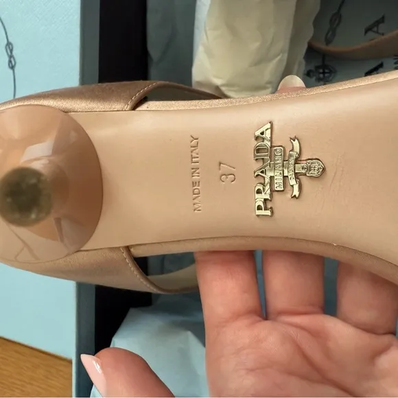 Prada Women's Light Pink Satin Sandals Size 37