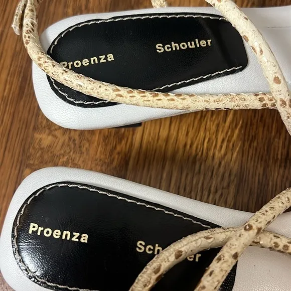 Proenza Schouler Python-Embossed Strappy Slingback Sandals Size 36.5
