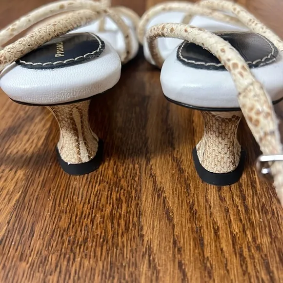 Proenza Schouler Python-Embossed Strappy Slingback Sandals Size 36.5